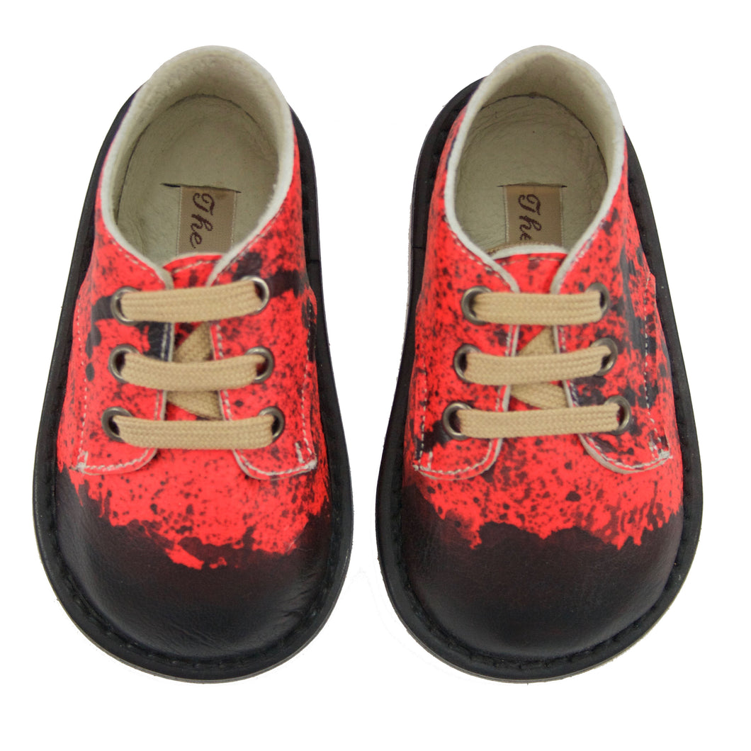 Billy The Kiddy Boot 'Dip-Dab' Hand Painted (Neon Orange)